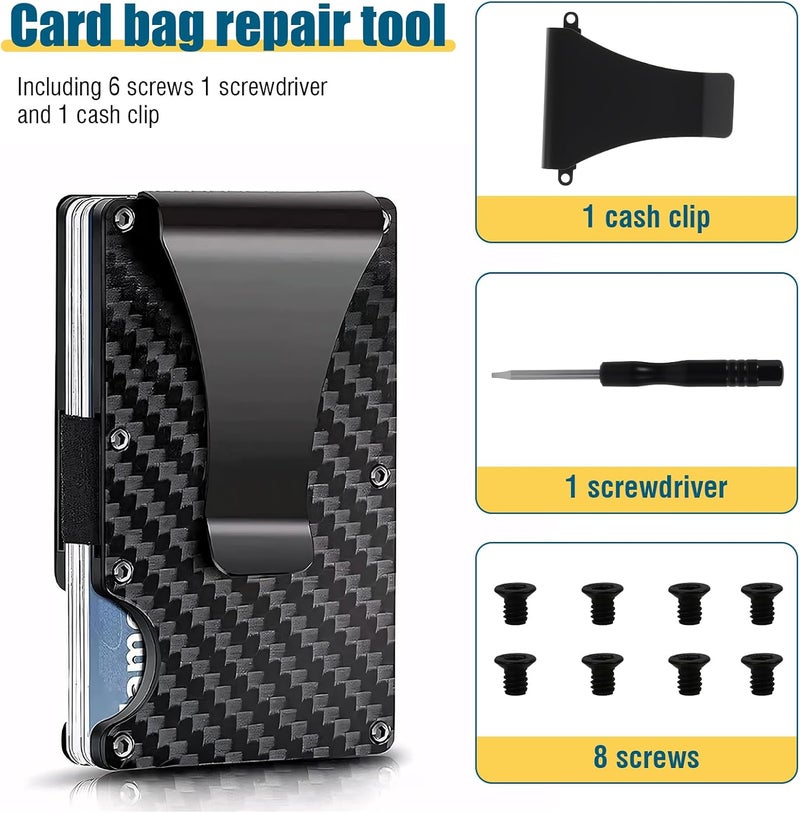 MILake Wallet Money Clip Accessories Kit Compatible with The Ridge RFID Minimalist Metal Wallets, Repair Parts Set Includes Replacement Parts with Screws, Cash Strap and Screwdriver - Image 4
